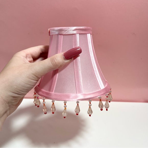 Y2K 2000s mcbling baby pink beaded lamp shades - Picture 2 of 7